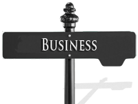 Business street sign